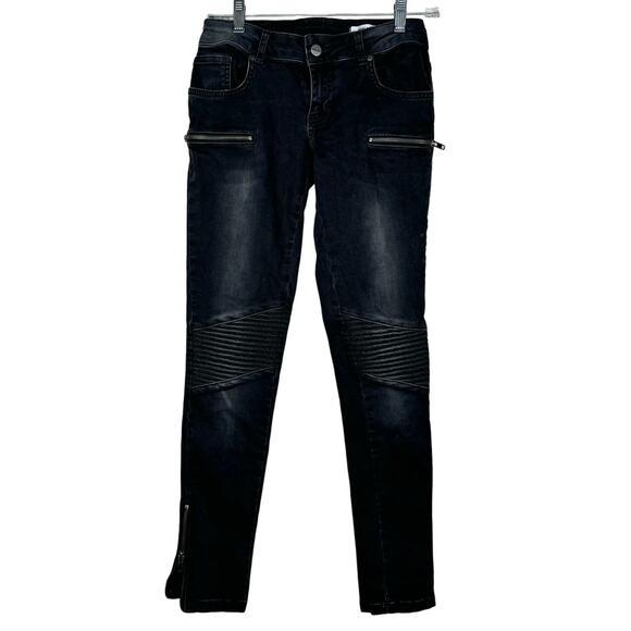 Anine Bing Black Skinny Low Rise Moto Jeans 27 - Picture 1 of 12